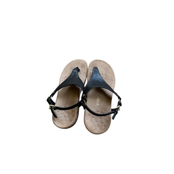 Vionic Womens Kirra Black Leather Thong Sandal Slingback Adjustable Strap Sz 7.5 - Picture 7 of 10